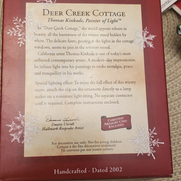 Hallmark keepsake ornament Deer Creek Cottage 2002 - Picture 3 of 4